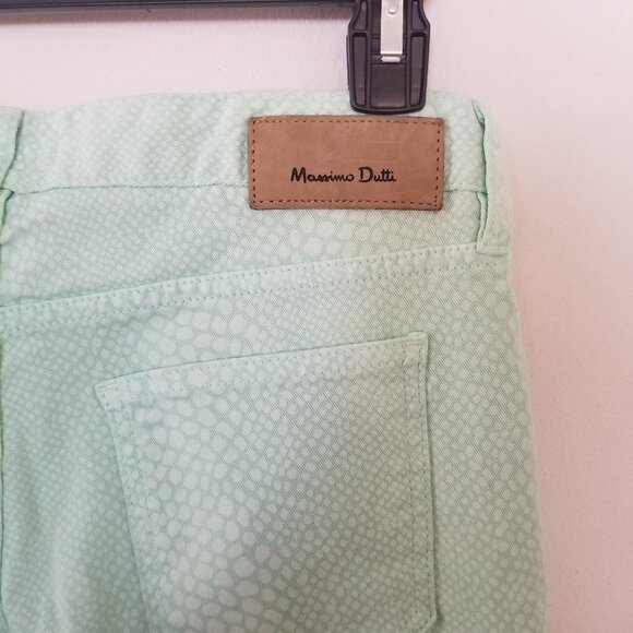 Massimo Dutti Aqua Blue Patterned Jeans - Picture 2 of 11